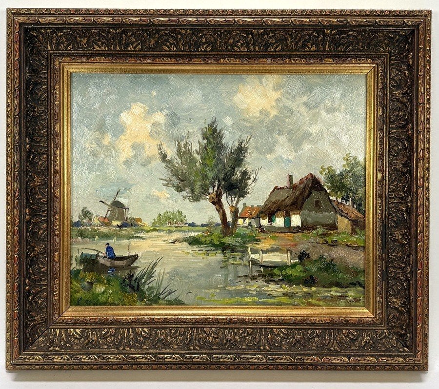 131. Schilderij, Louis Stutterheim – landschap, ca.1920, Ophalen