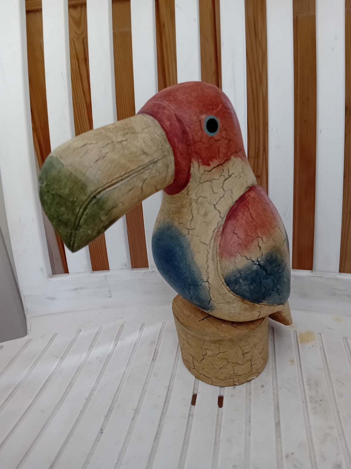 houten papegaai 20 cm hoog, Verzamelen, Ophalen, Dier