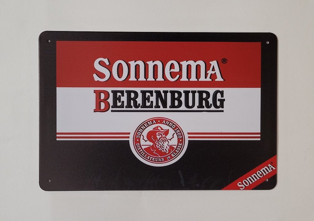 Sonnema Berenburg logo reclamebord van metaal wandbord deco, Verzamelen, Reclamebord, Info@deconoord.nl, Deco Noord, Nieuw