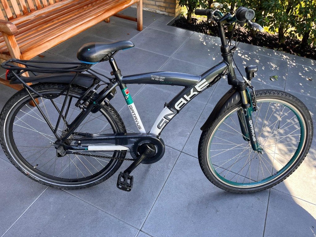 Batavus Snake kinderfiets – 26 inch – groen/zwart/wit, Fietsen en Brommers, Fietsen | Jongens, Gebruikt, Velgrem, Versnellingen