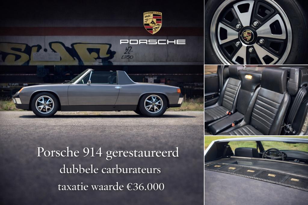 Porsche Vw-porsche 914  gerestaureerd dubbele carburateurs, Cabriolet, 1795 cc, 950 kg, 2 stoelen