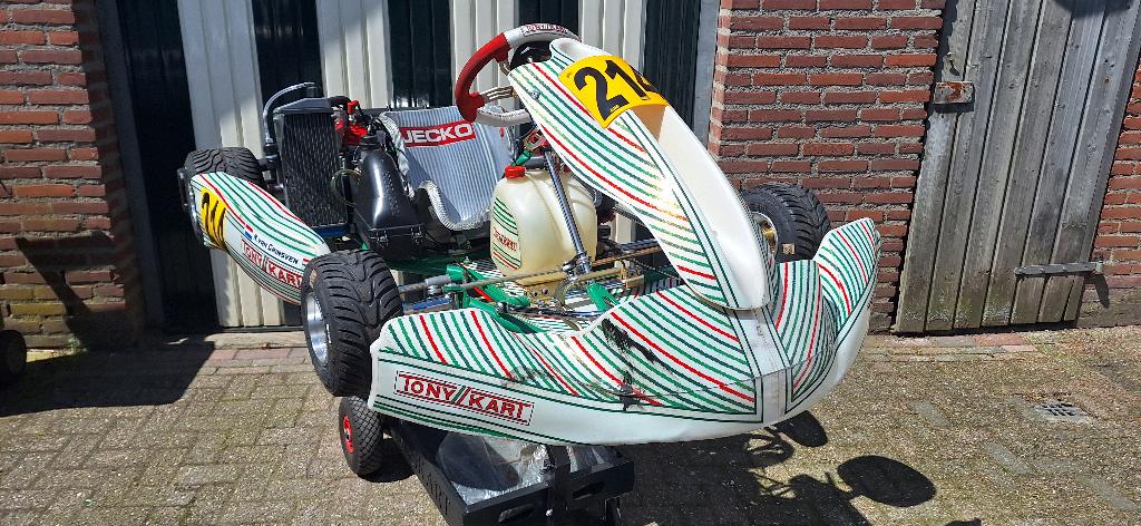 tony kart 401R rotax senior max evo met pitkar mychron 5 enz, Sport en Fitness, Karting, Ophalen, Gebruikt, Kart