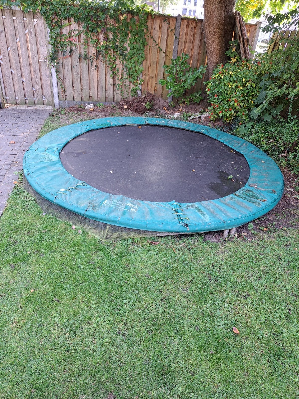 Berg trampoline inground 3,30m, Ophalen, Gebruikt