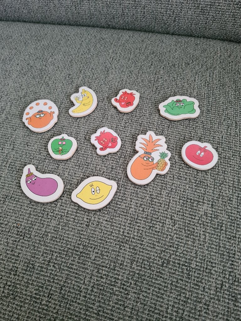 Barbapapa magneten magneetjes groenten en fruit, Gebruikt, Ophalen of Verzenden, Nvt, Nvt