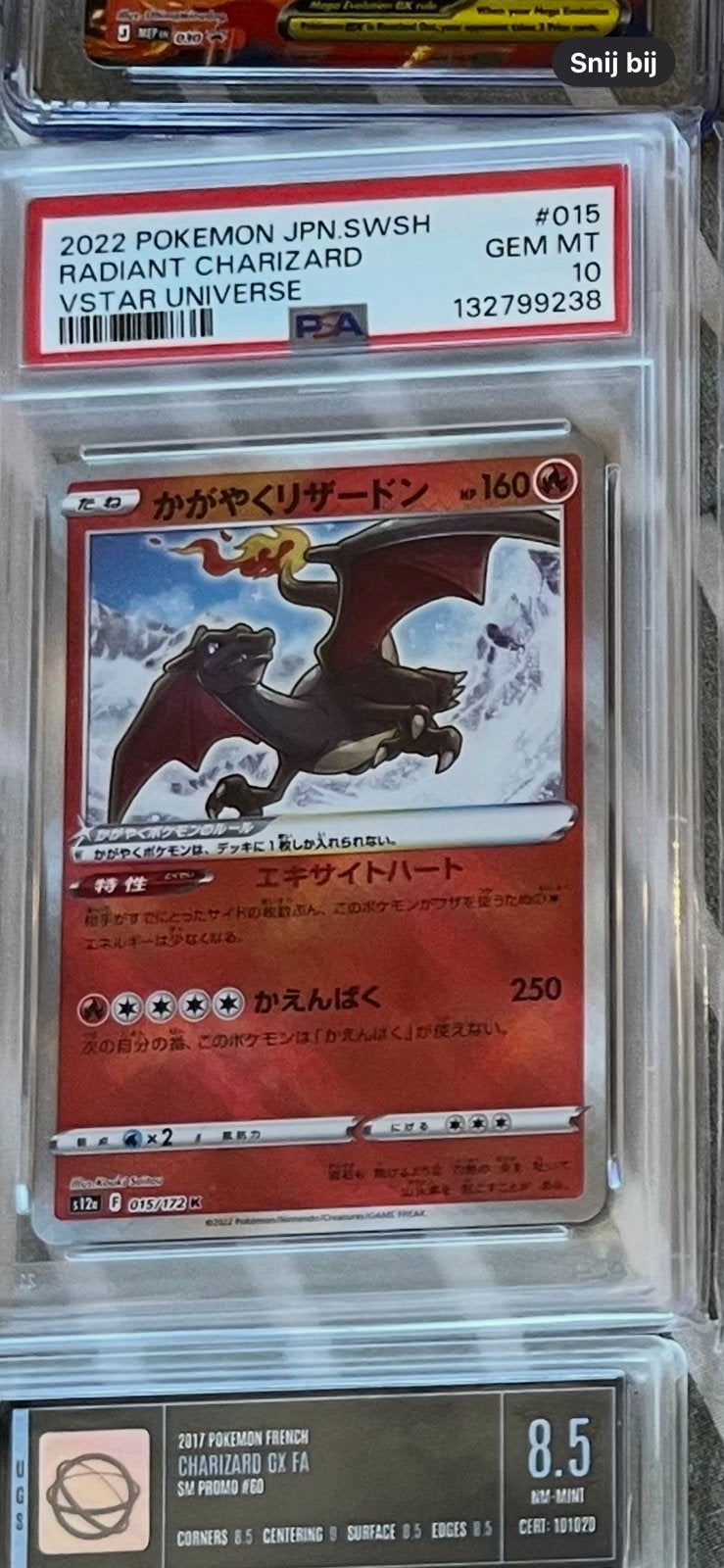 Charizard 015 Japans PSA 10, Ophalen of Verzenden, Zo goed als nieuw