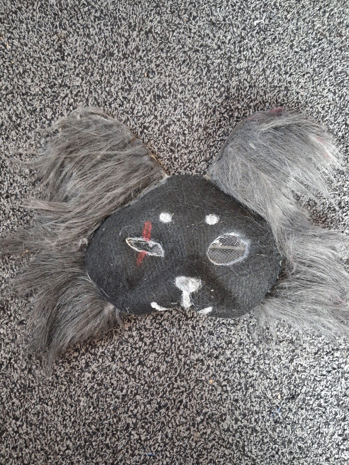 Therian masker zwarte kat met litteken, Ophalen of Verzenden, Knutselwerk
