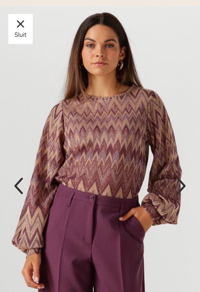 Zgan zigzag longsleeve mt M, Maat 38/40 (M), Summum Woman, Overige kleuren, Ophalen of Verzenden