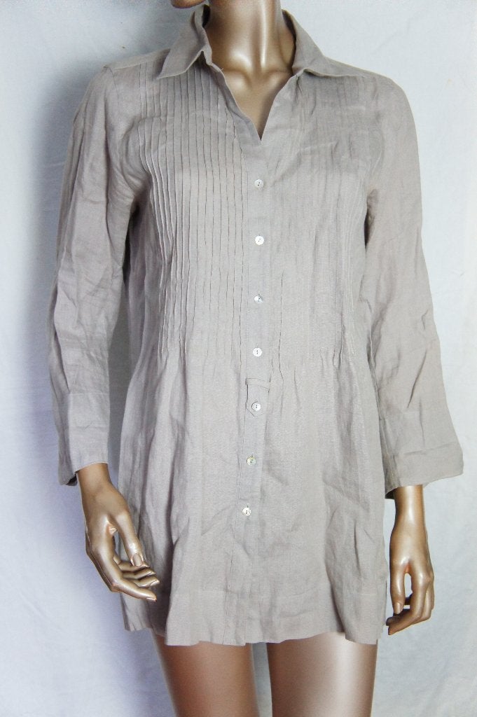 GERARD DAREL blouse maat 42 100% LINEN, Verzenden, Zo goed als nieuw, Maat 42/44 (L), Grijs