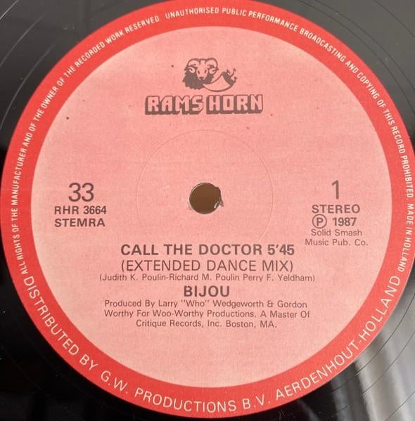 12 " Maxi Single (1987) BIJOU - Call the Doctor (5:45), Gebruikt, Maxi-single, Dance, Ophalen of Verzenden