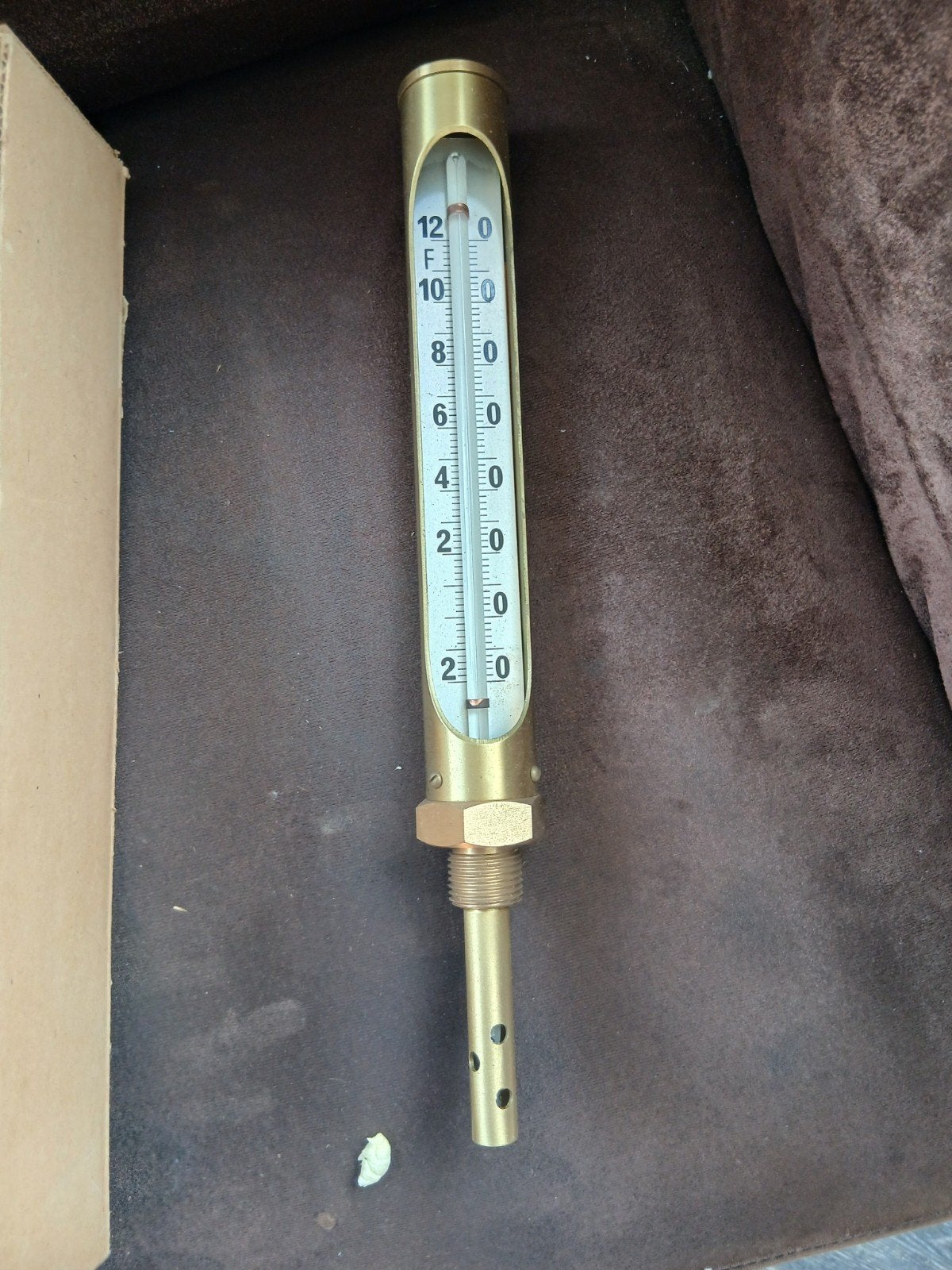 Messing thermometer nieuw old stock 120F, Ophalen of Verzenden