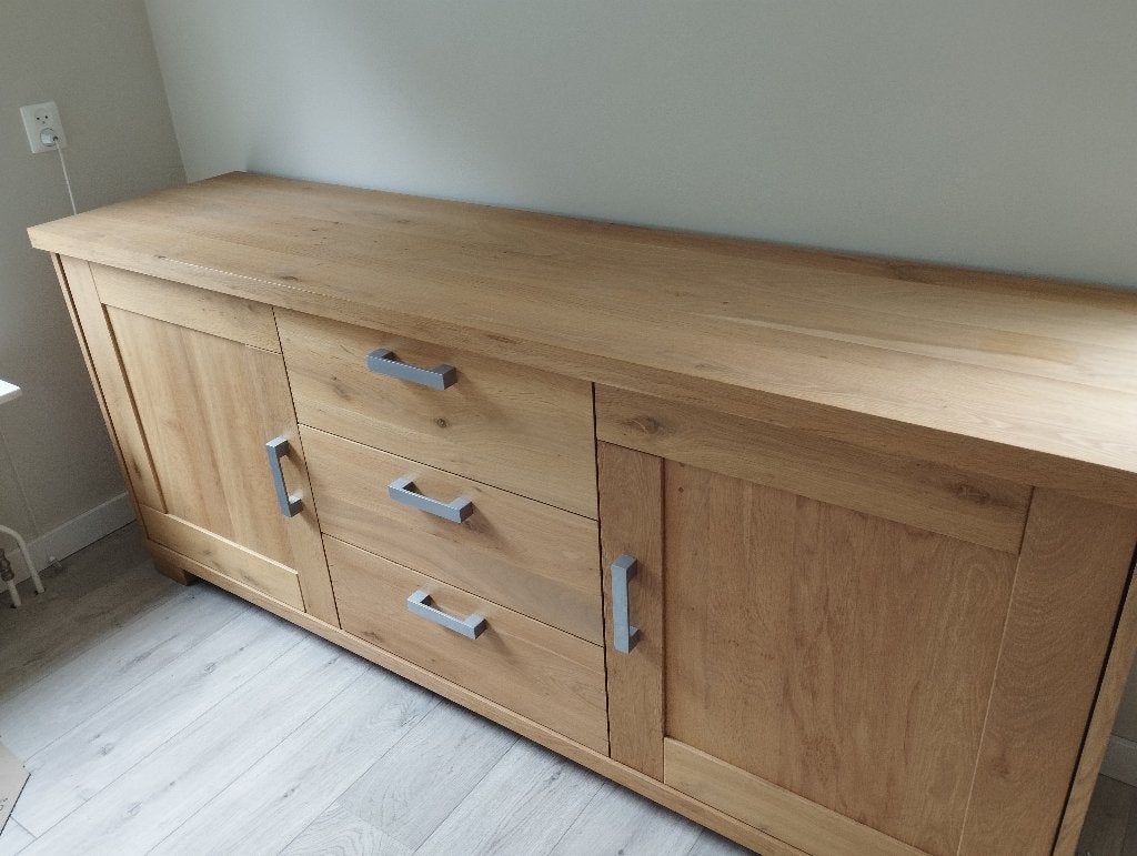 Dressoir massief eiken, Huis en Inrichting, Kasten | Dressoirs, Ophalen, Met deur(en), 150 tot 200 cm, Eikenhout