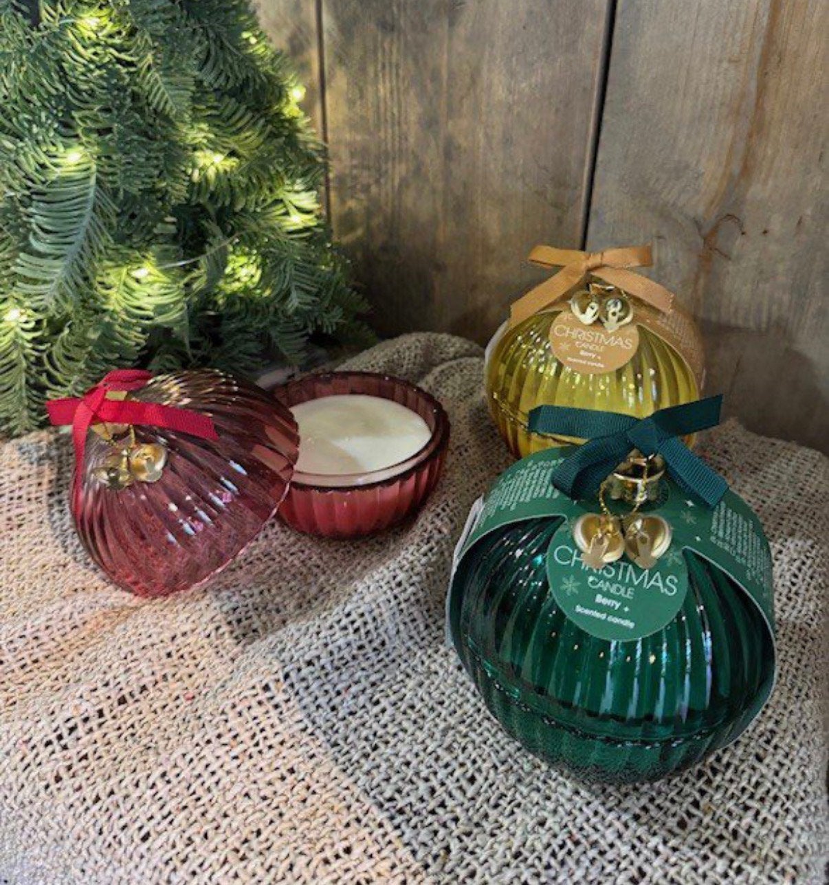 Glazen kerstbal met kaars, Diversen, -, -, Nieuw, Ophalen of Verzenden