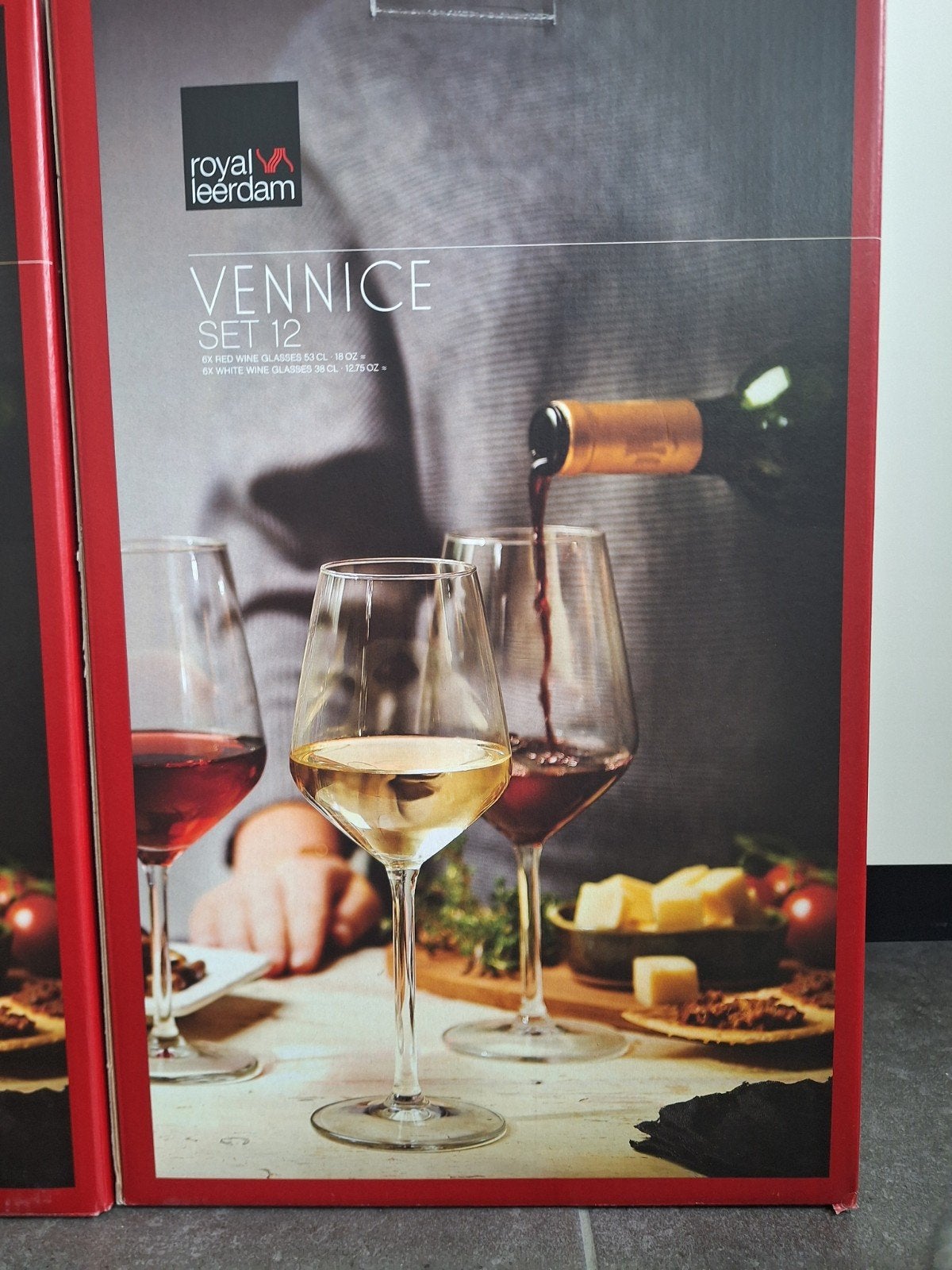 2x geschenkdoos wijnglazen Vennice Royal Leerdam, Ophalen, Nieuw