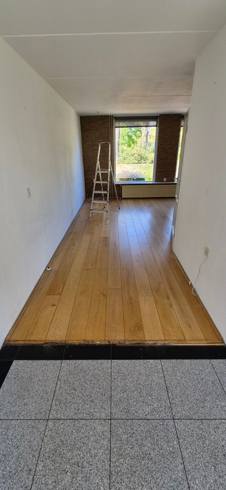 Hardhouten vloer 25m², Ophalen, Gebruikt, Vloerdelen of -planken, 10 m² of meer