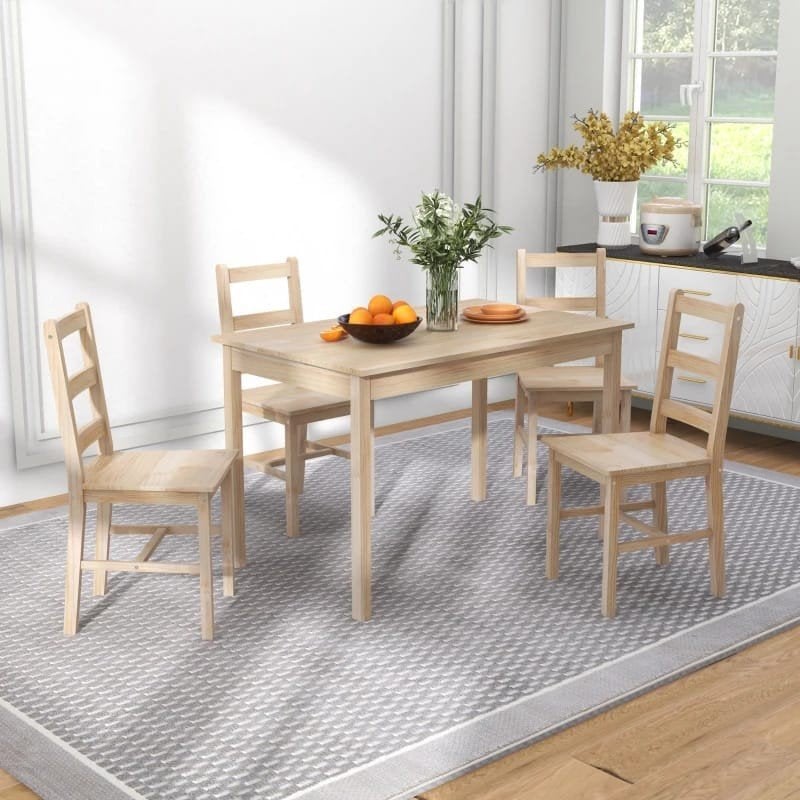 Houten eettafel met 4 stoelen - Nieuw eethoek, Huis en Inrichting, Tafels | Eettafels, 100 tot 150 cm, Modern, Scandinavisch, Nieuw