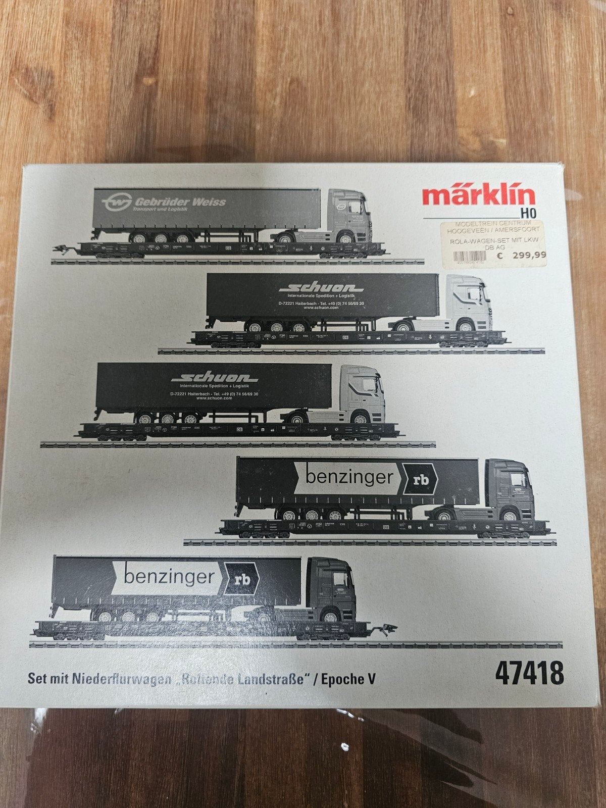 Märklin H0 47418 Rollende Landstraße Treinset, Hobby en Vrije tijd, Modeltreinen | H0, Ophalen, Wisselstroom, Wagon, Zo goed als nieuw