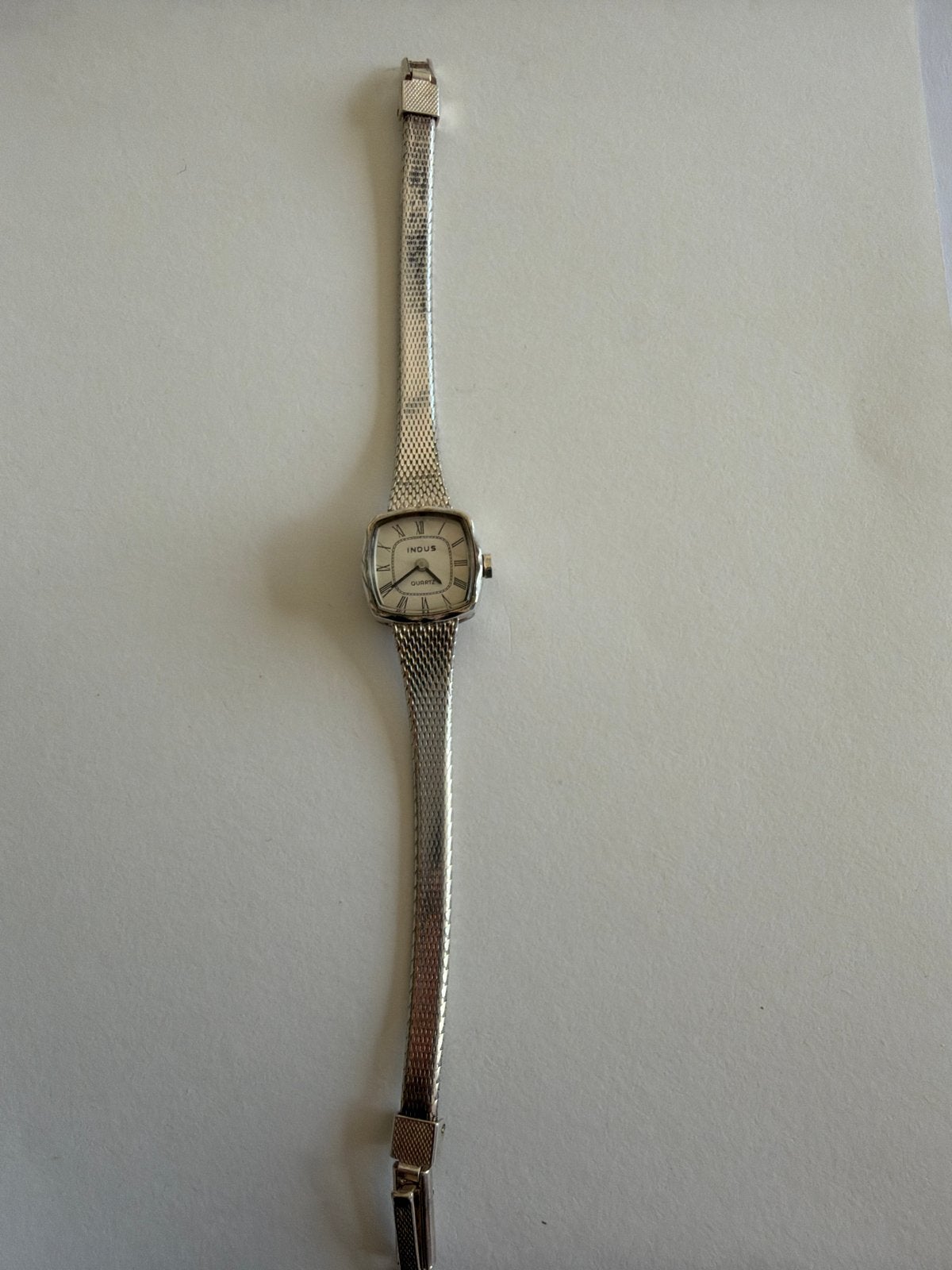 Vintage Indus Quartz Dameshorloge - Zilver keur 835, Overige merken, Staal, Gebruikt, Polshorloge