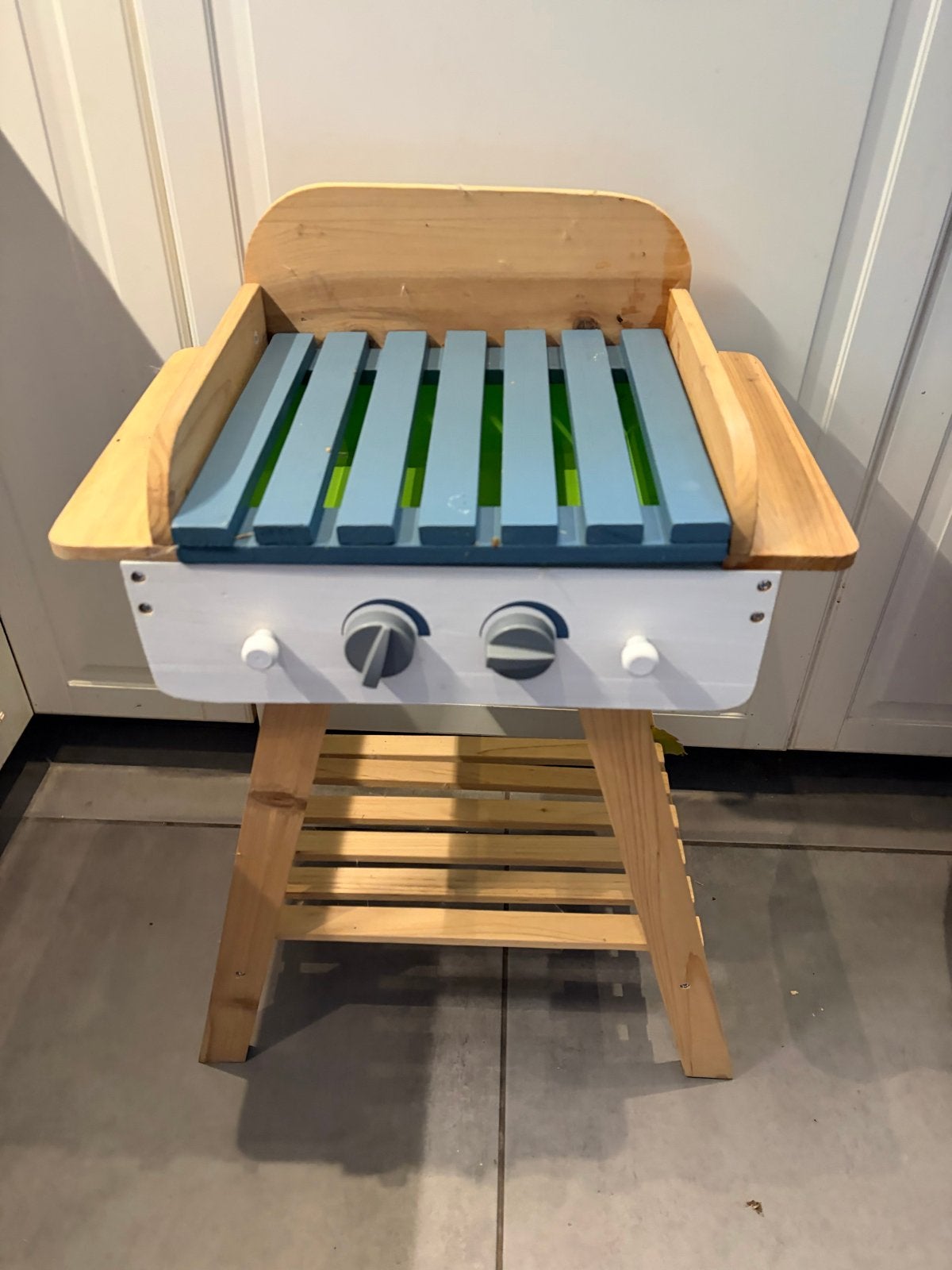 Houten kinder BBQ speelkeuken, Ophalen of Verzenden, Gebruikt, Hout, Speelkeuken