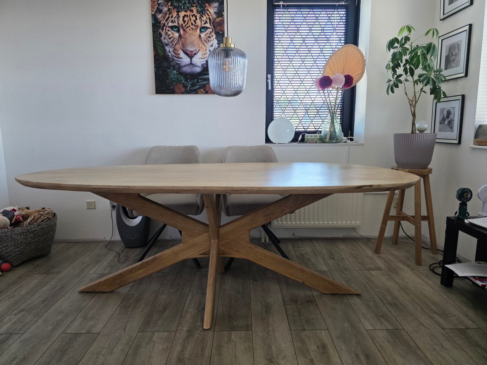 Organische eettafel z.g.a.n, Huis en Inrichting, Tafels | Eettafels, Ophalen, 200 cm of meer, 50 tot 100 cm, Zo goed als nieuw