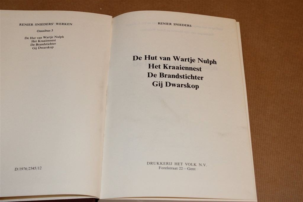 Reinier Snieders — Omnibus 3 — Hut van Wartje, Kraainnest..., Ophalen of Verzenden, Gelezen