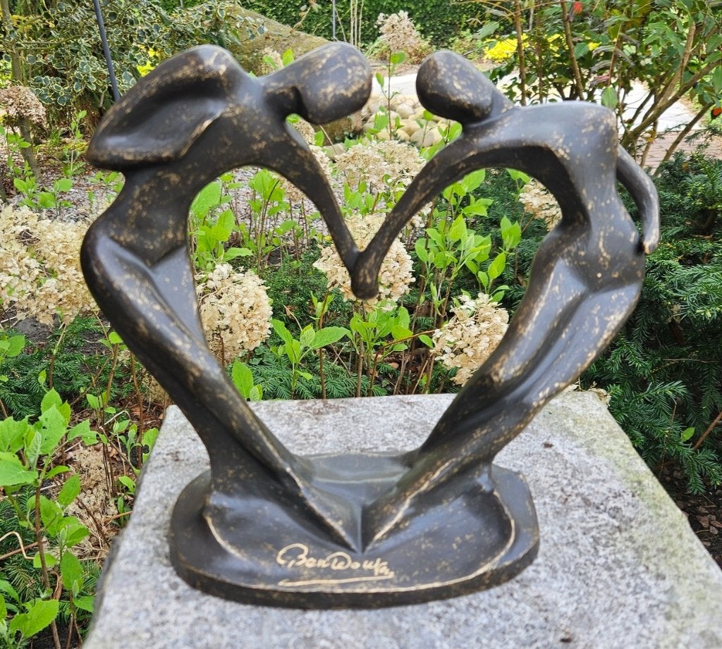 hart /bronzen beeld / / HART // nieuw / LIEFDESKOPPEL, Ophalen of Verzenden, Handgemaakt, Brons, Beeld
