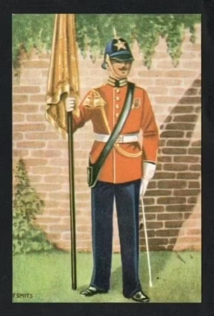 Militaire Ansichtkaart Garderegiment Prinses Irene Vaandel., Ophalen of Verzenden, 1940 tot 1960, Ongelopen, Ambachten of Beroep