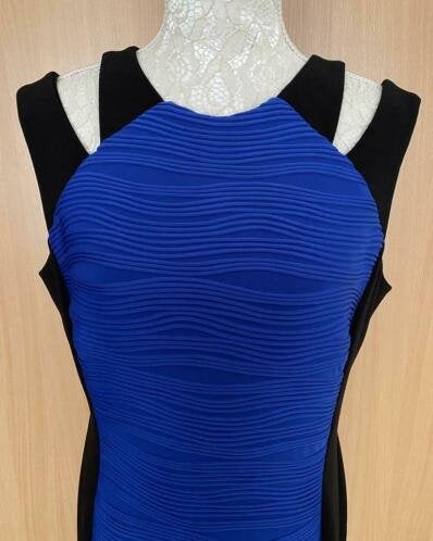 Joseph Ribkoff blauw/zwarte jurk maat 42[v], Blauw, Maat 42/44 (L), Ophalen of Verzenden, Zo goed als nieuw