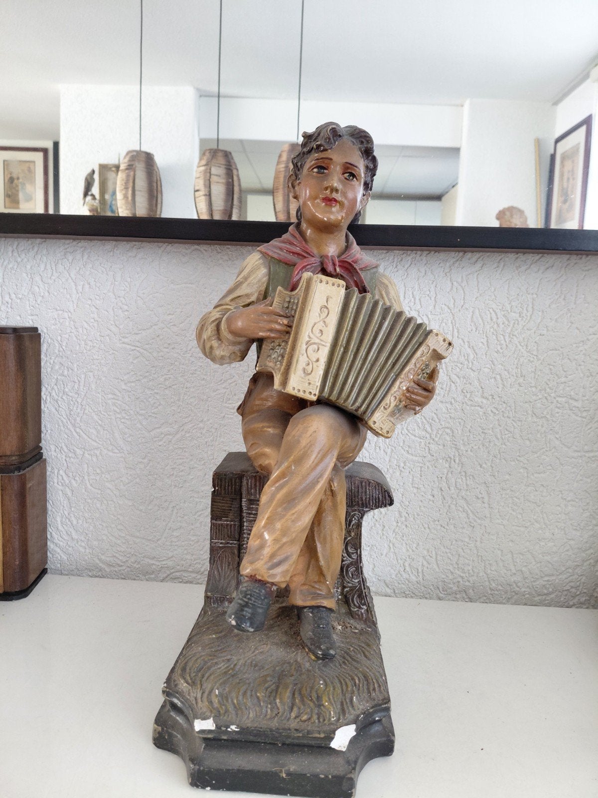 beeld accordeonspeler deposé 522, Antiek en Kunst, Ophalen of Verzenden