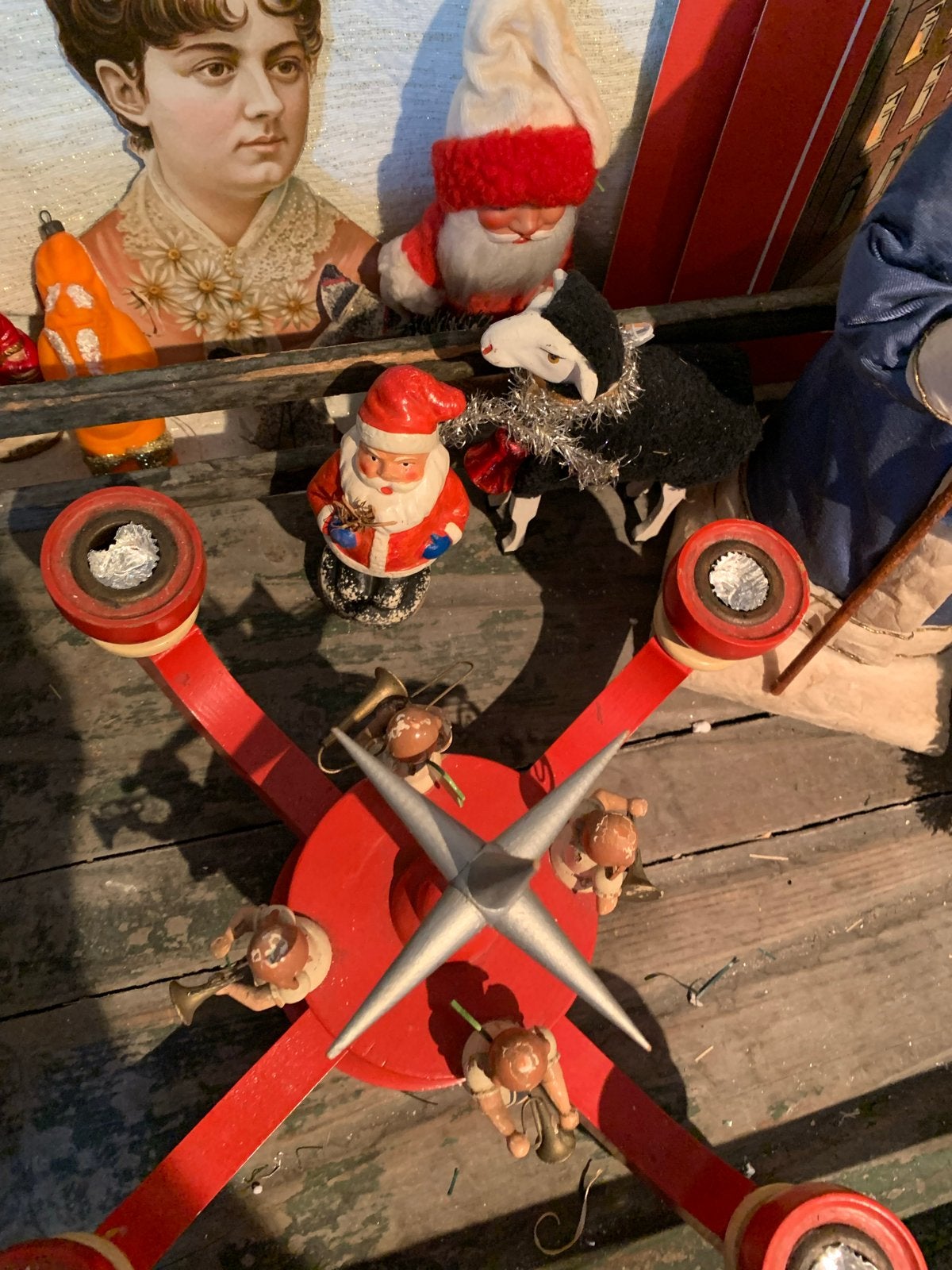 Kerst antieke vintage erzgebirge kandelaar, Diversen, T, Ophalen of Verzenden, Zo goed als nieuw, N