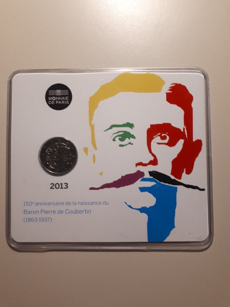 Frankrijk 2013: 2 Euro Pierre de Caubertin (BU, coincard), Verzenden, Frankrijk, 2 euro