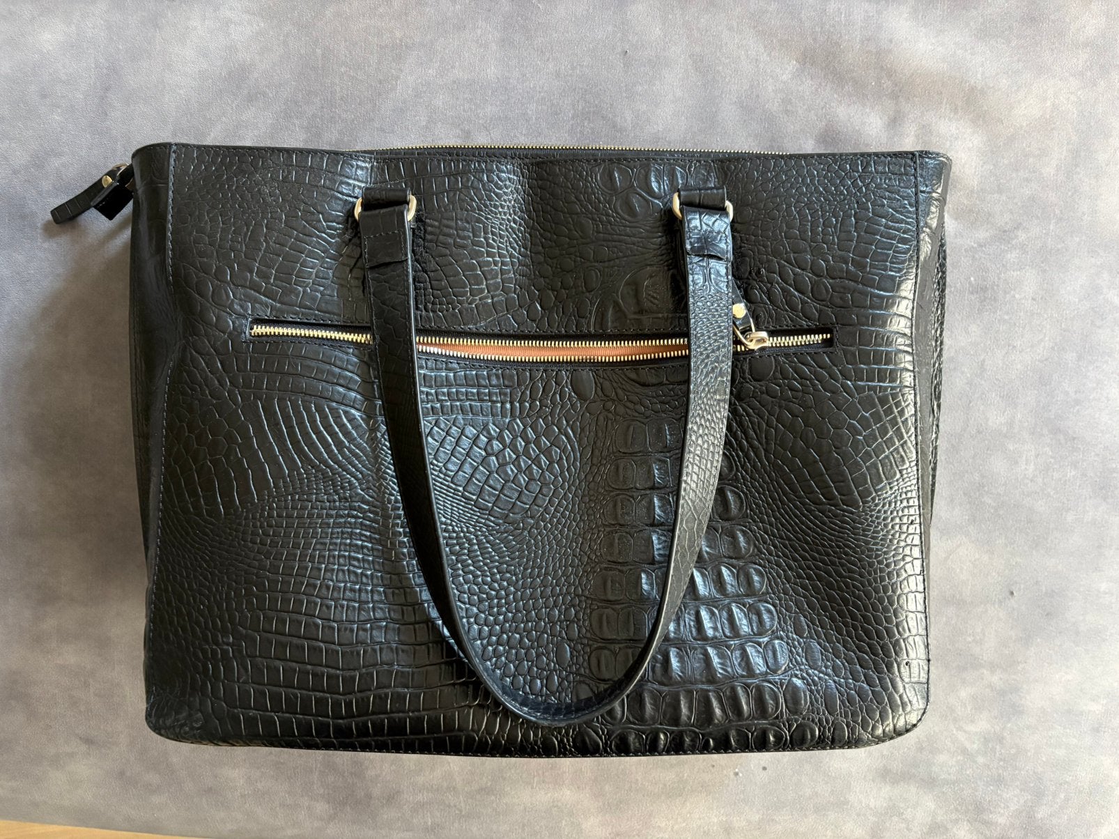 FMME Caithy 15,6 Laptoptas Zwart Croco Leer, Ophalen of Verzenden, Zo goed als nieuw, Zwart, Overige typen