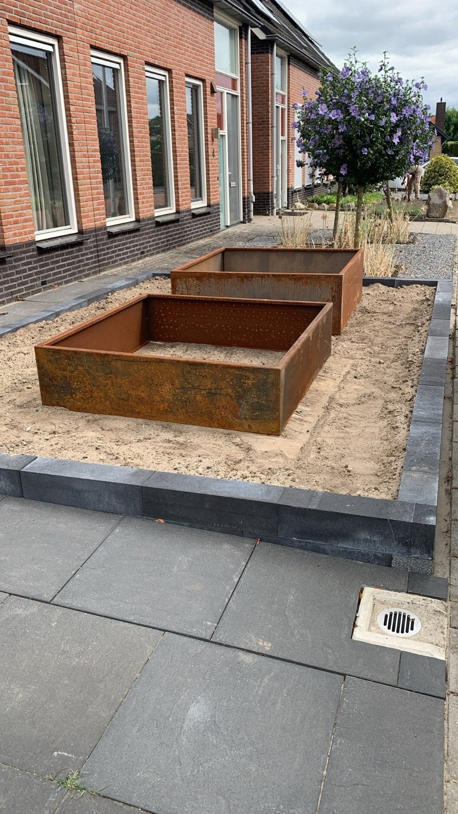 super mooie grote bloembakken cortenstaal 3mm 120x120x50, 100 cm of meer, Vierkant, Nieuw, Ophalen of Verzenden