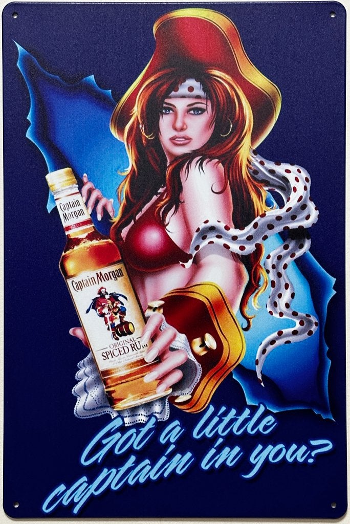 Captain Morgan captain in you reclamebord van metaal deco, Verzamelen, Reclamebord, Info@deconoord.nl, Deco Noord, Nieuw
