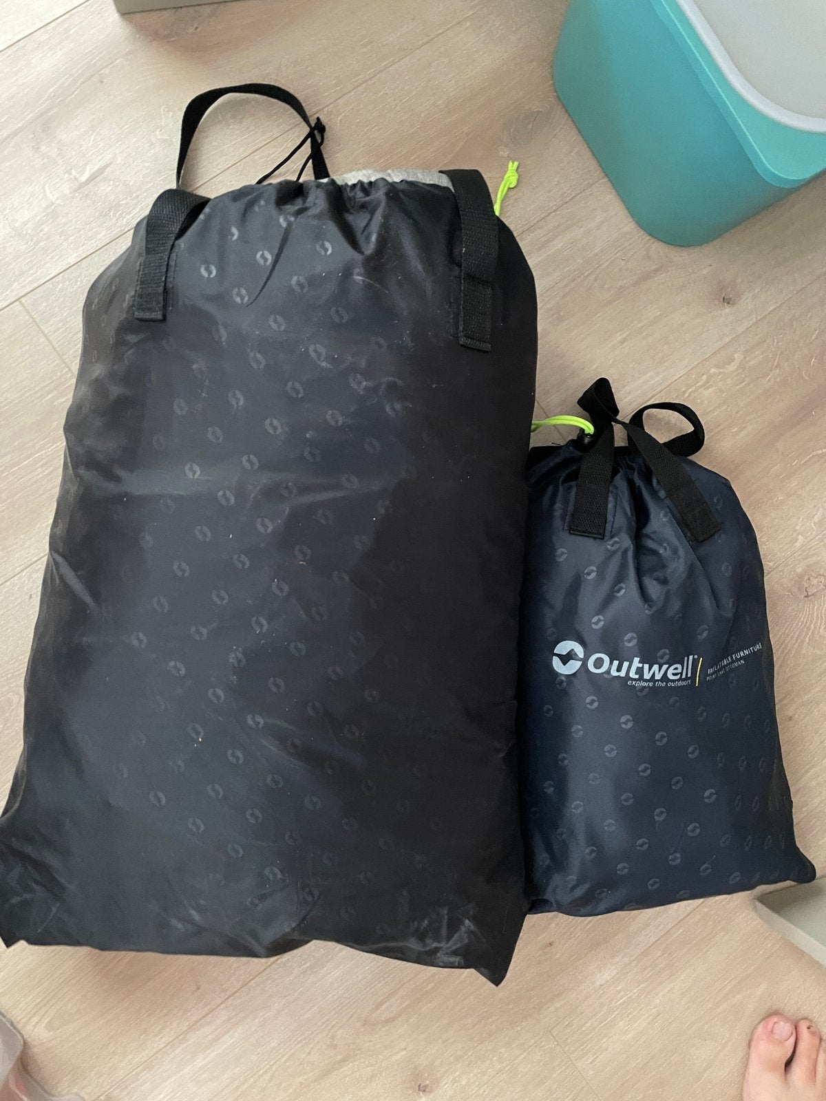 Opblaasbare stoel en poef Outwell lake, Ophalen of Verzenden, Zo goed als nieuw, Campingstoel