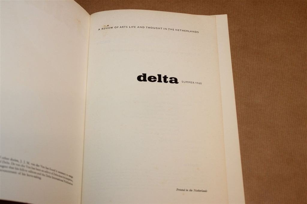 Delta Summer 1960 — Nederlandse Kunst en Vormgeving, Ophalen of Verzenden, Gelezen, Grafische vormgeving