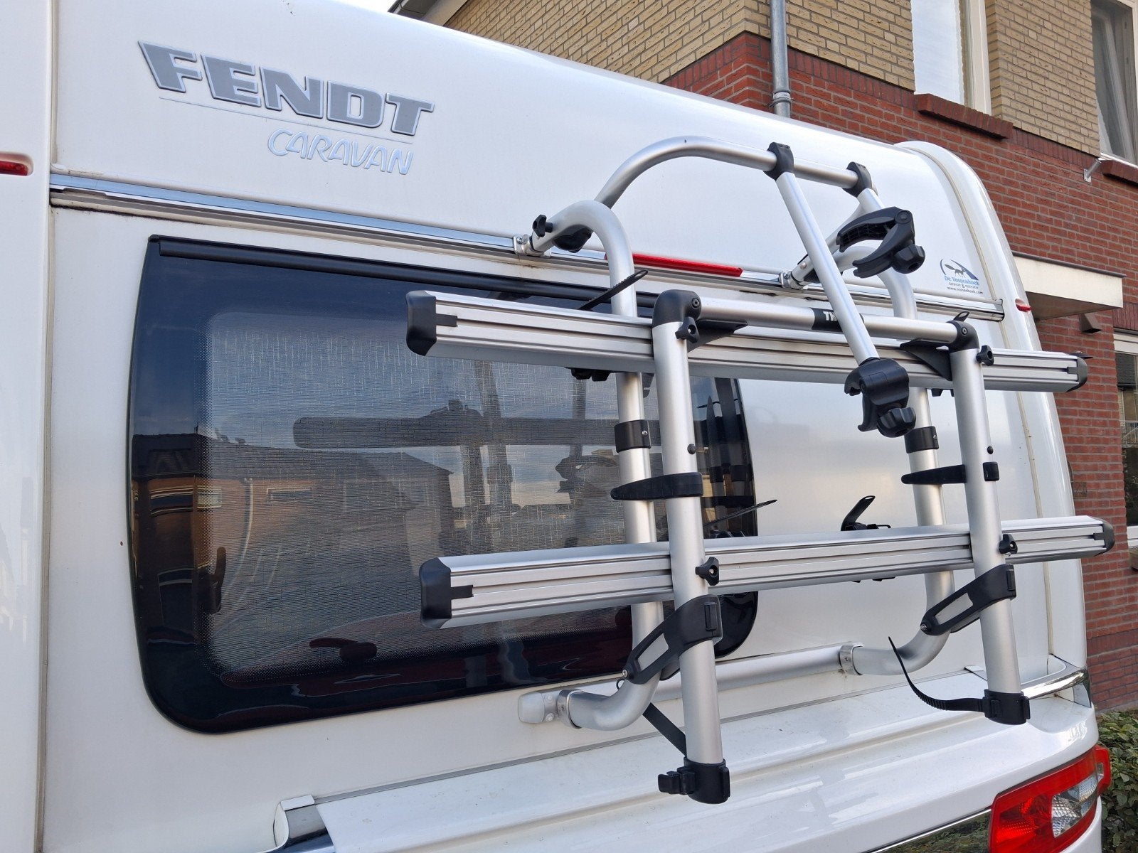 Thule Fietsendrager Elite G2 voor 2 fietsen op caravan, Zo goed als nieuw, 2 fietsen, Elektrische fiets, Achterklepdrager