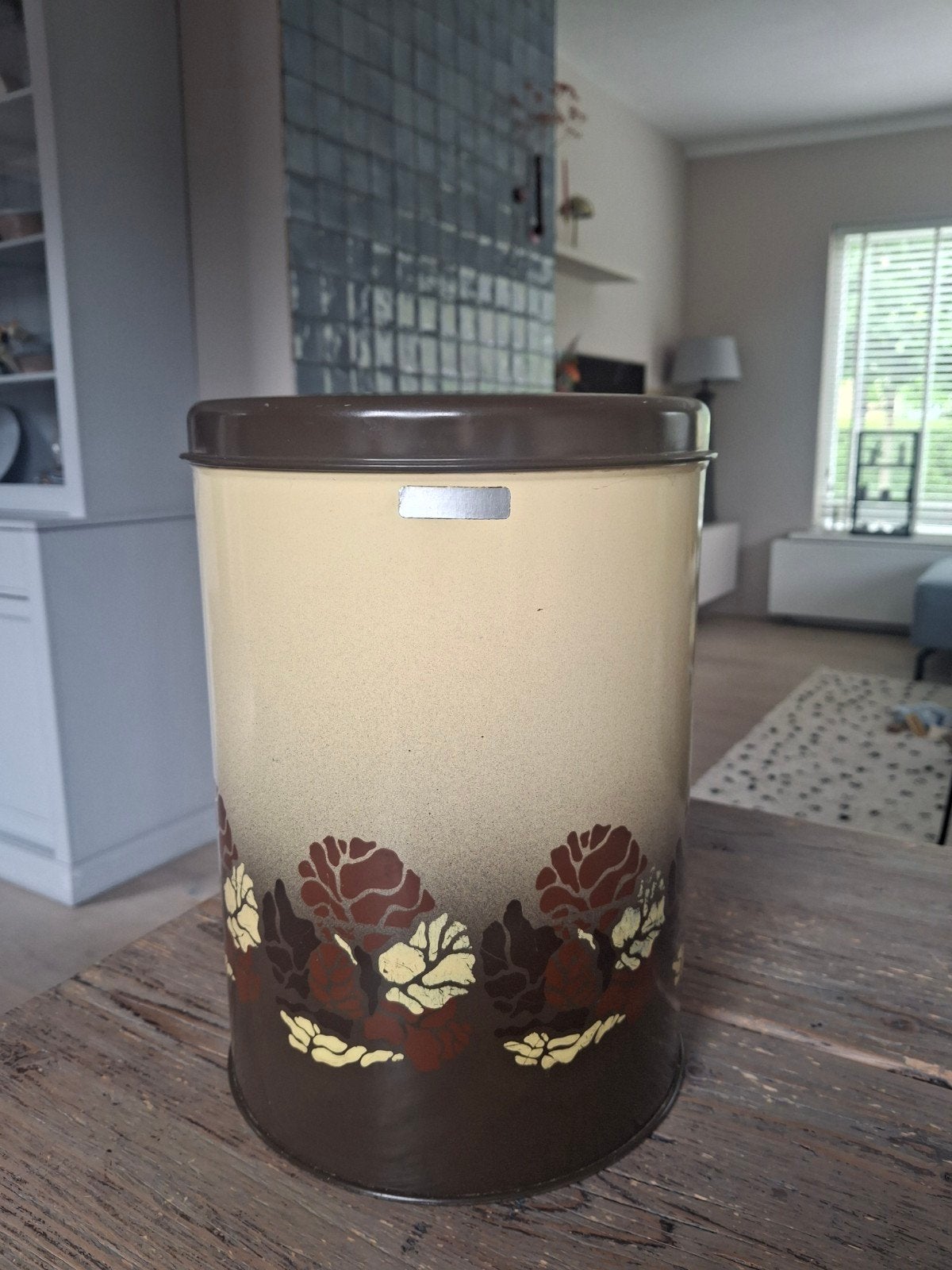 Vintage XL voorraadblik  / bewaarblik Brabantia jaren 70, Ophalen, Gebruikt, Overige materialen, Pot, Bus of Blik