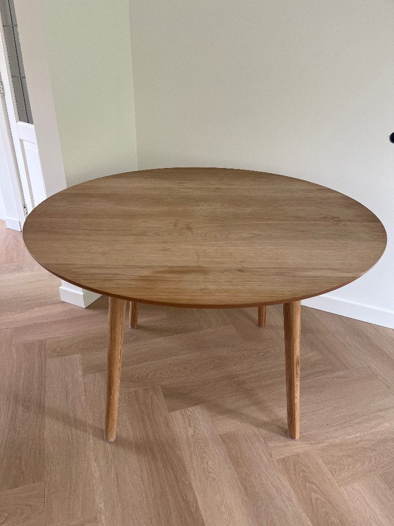 Ronde eettafel Ø 120 cm, Huis en Inrichting, Tafels | Eettafels, Ophalen, Gebruikt, Rond, Vier personen