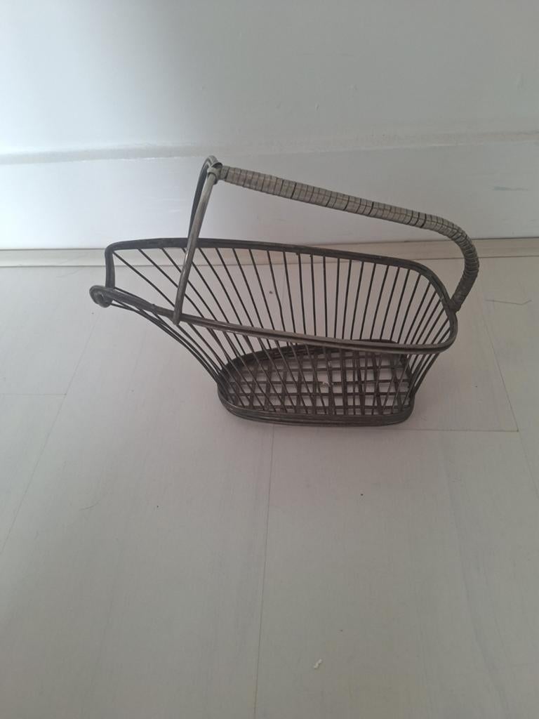 Vintage metalen flessenhouder / mandje, Ophalen of Verzenden