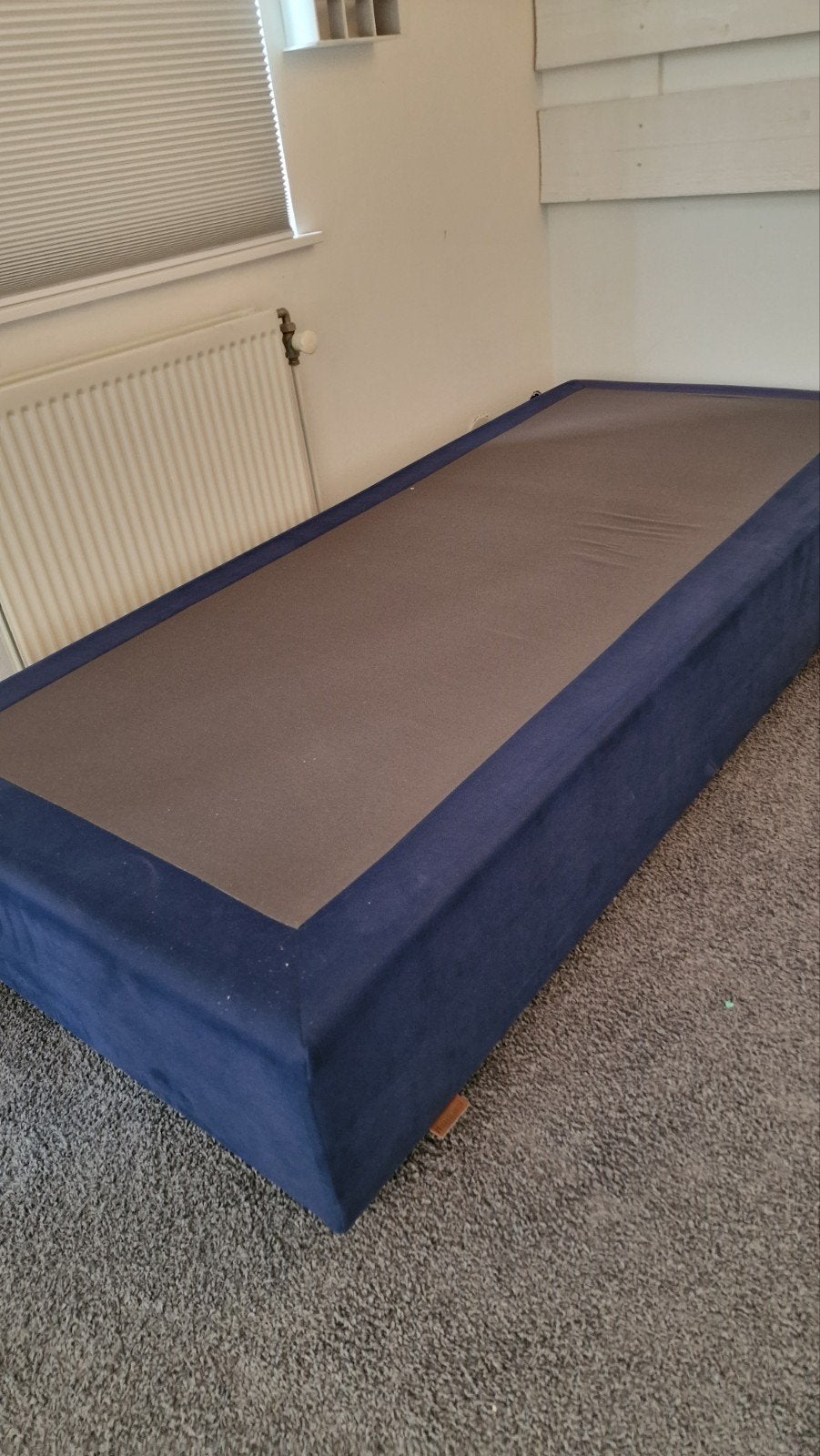 Nordland Boxspring Eenpersoonsbed - Zo goed als nieuw, Ophalen, 90 cm, Eenpersoons, Blauw