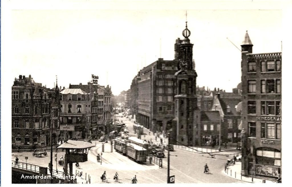 Amsterdam Muntplein met tram, Verzenden, Zo goed als nieuw, Tram, Overige typen