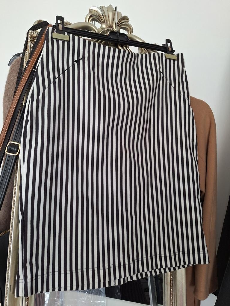 Summum Woman zwart wit gestreepte rok maat 38 / 40, Maat 38/40 (M), Summum Woman, Verzenden, Zwart