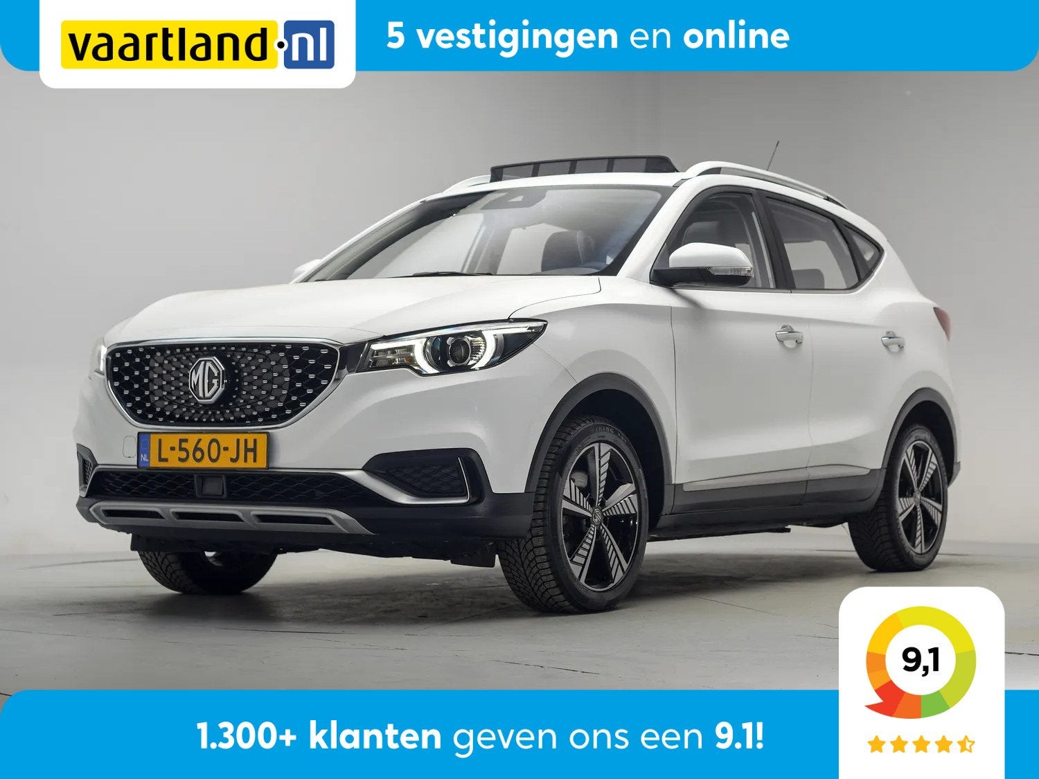 MG ZS EV Luxury 45 kWh [ Panorama Trekhaak Leder Apple/Andro, Auto's, Automaat, 0 cilinders, Gebruikt, ZS