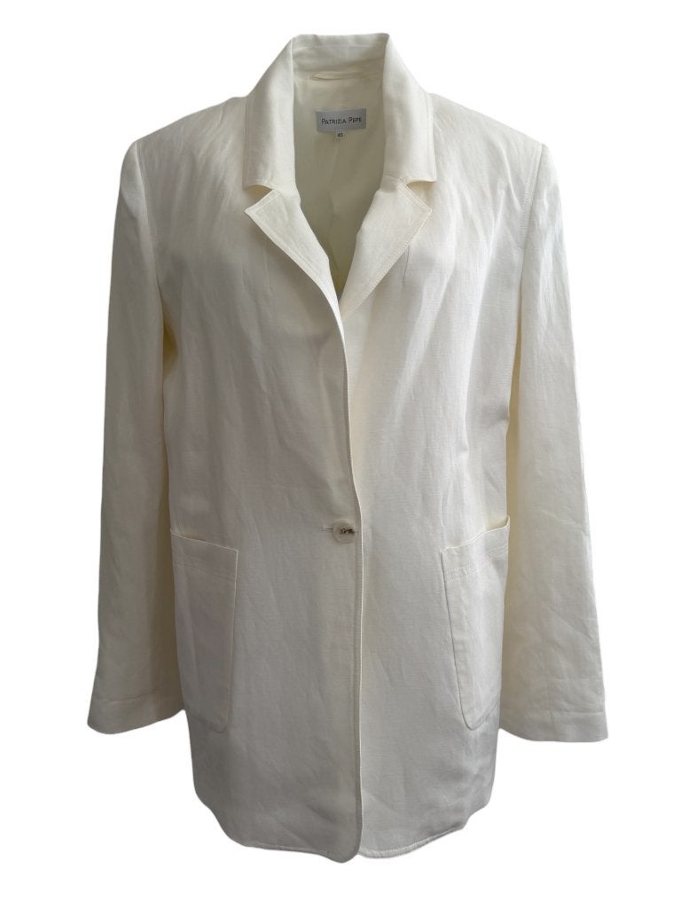 Patrizia Pepe blazer L, Wit, Ophalen of Verzenden, Zo goed als nieuw, Maat 34 (XS) of kleiner