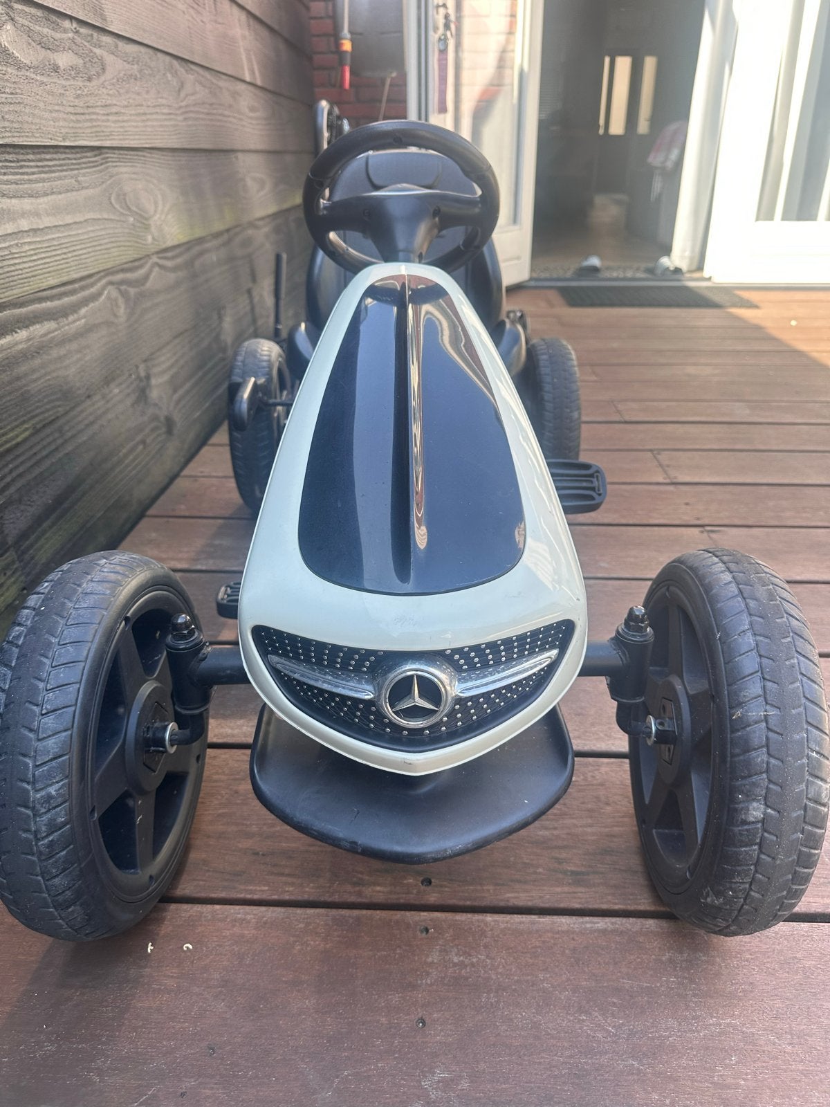 Mercedes-Benz Trapauto skelter - Wit/Zwart, Ophalen, Gebruikt, Trapvoertuig