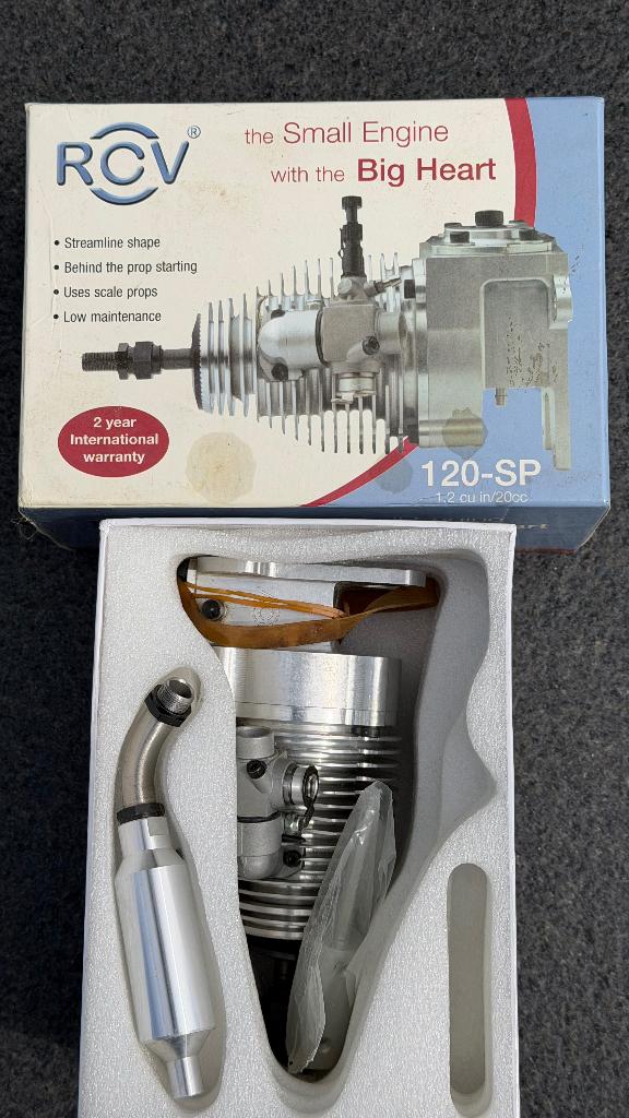 20cc 4Takt vliegtuigmotor RCV 120-SP, Verzenden, Nieuw, Nitro