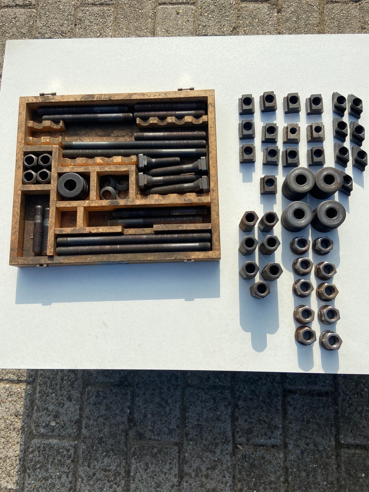 Opspan-set AMF, M16 voor T-gleuf 18mm, Doe-het-zelf en Verbouw, Ophalen of Verzenden, Gebruikt
