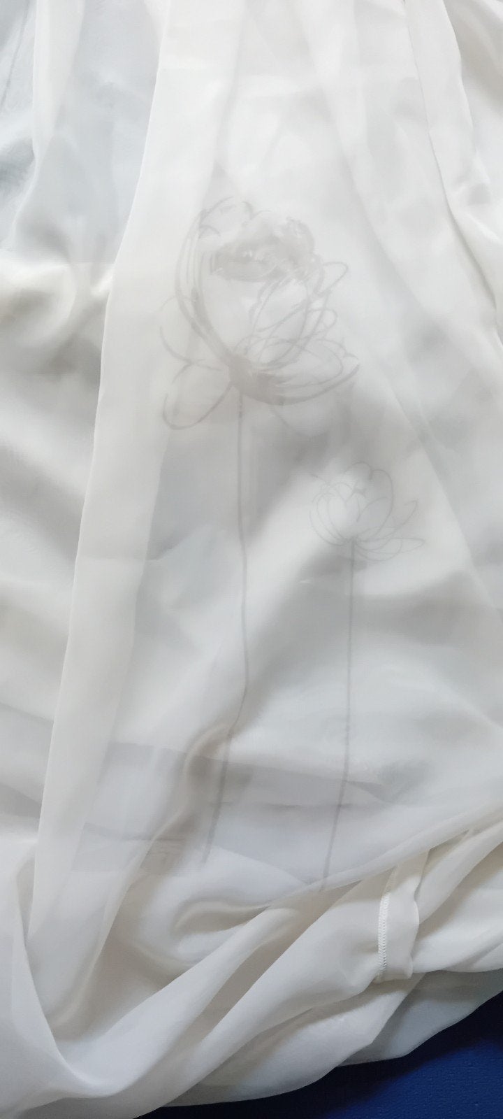 vitrage roomwit met tekening subtiel licht beige met haakjes, Ophalen of Verzenden, Minder dan 15 m²