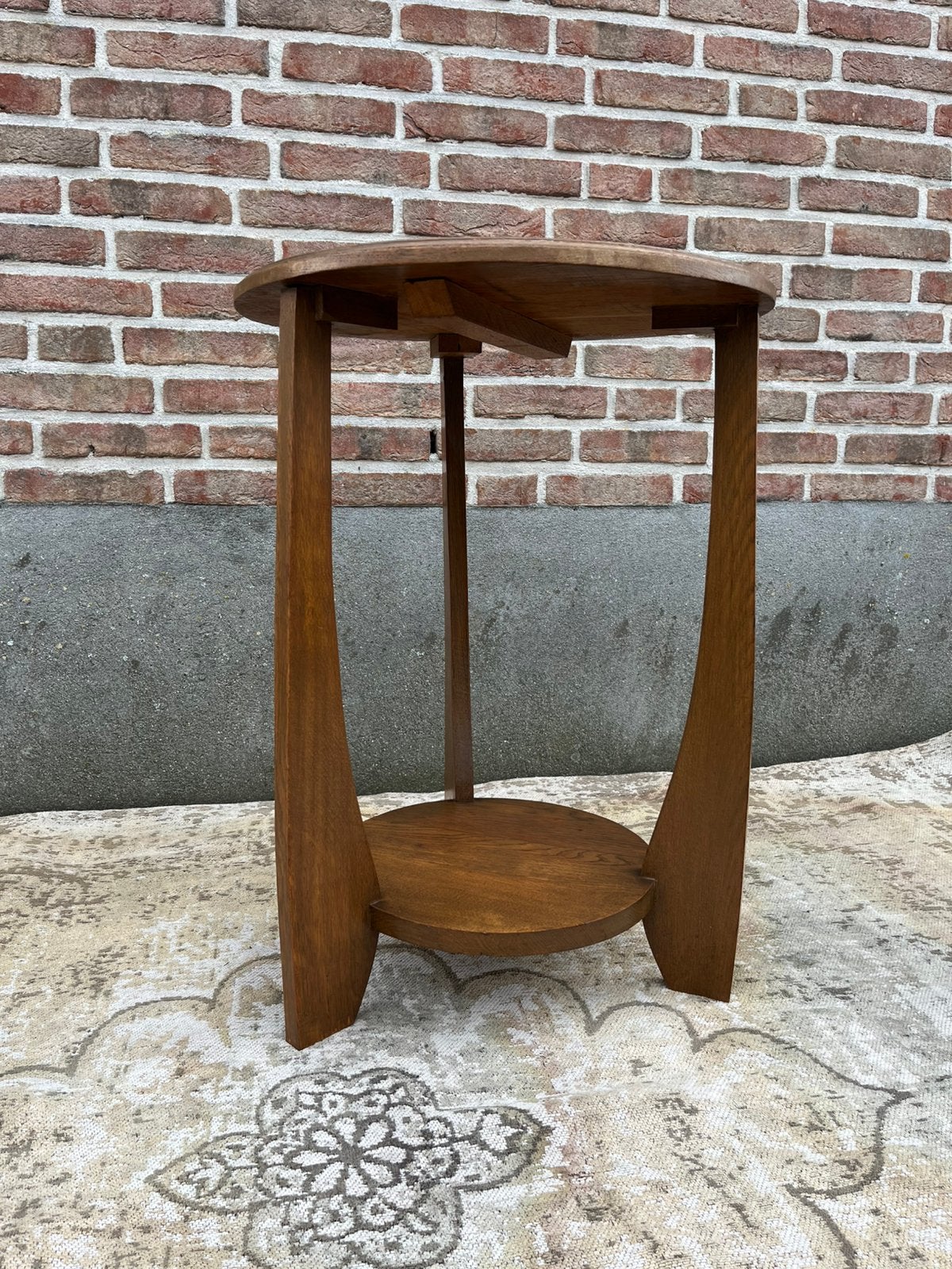 Vintage Amsterdamse school art deco hoge bijzettafel, Ophalen