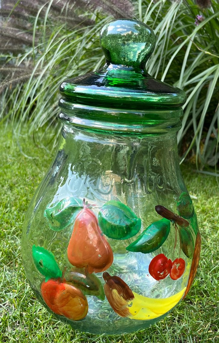 Grote Vintage rumtopf / inmaakpot met deksel 35cm, Ophalen of Verzenden, Glas, Pot, Bus of Blik